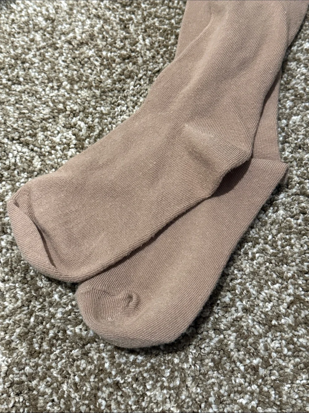 3 pair Women’Knee-High Socks  - Brown, Gray with Neon Green Accents, and Tan